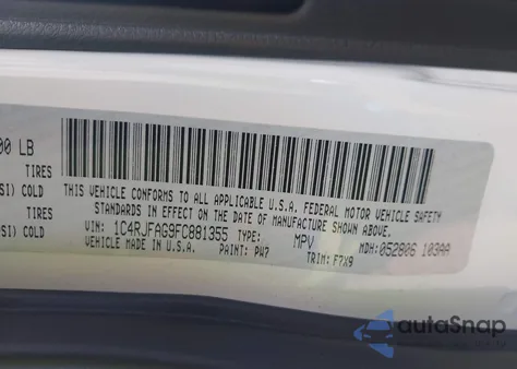 2015 Jeep Grand Cherokee Laredo из США, поврежденный, VIN 1C4RJFAG9FC881355